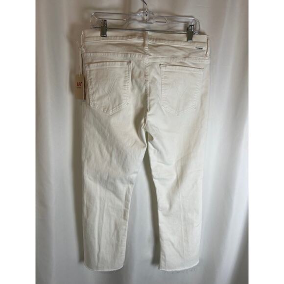 Mother Lil Insider Crop Step Fray Fairest Of Them All Jean Sz 32 White - Picture 2 of 10